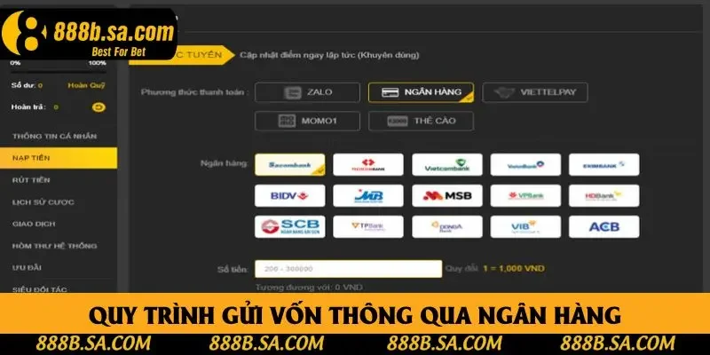Quy trình gửi vốn thông qua ngân hàng Quy trình gửi vốn thông qua ngân hàng
